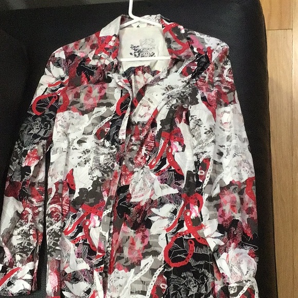 Olsen Europe size S cotton print blouse - Picture 2 of 4